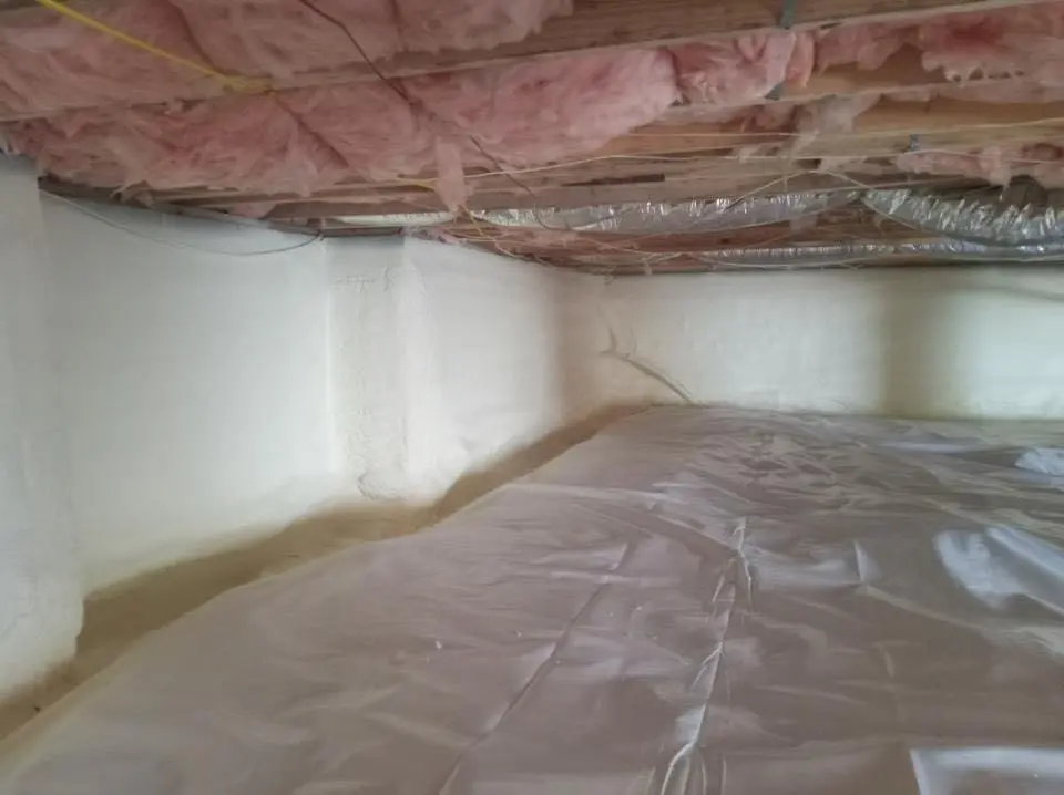 Crawl space encapsulation with closed-cell spray foam for Commercial Roof Restoration in Anacortes